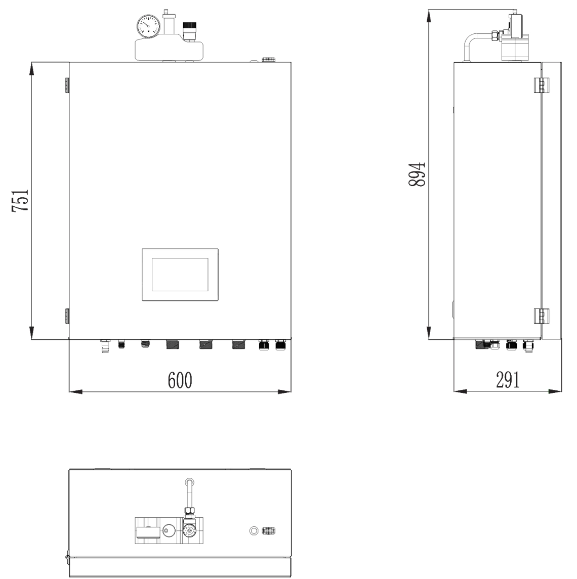 Diagrama dimensiunilor unității interioare MyCond BeeSmart pentru utilizarea optimă a spațiului.