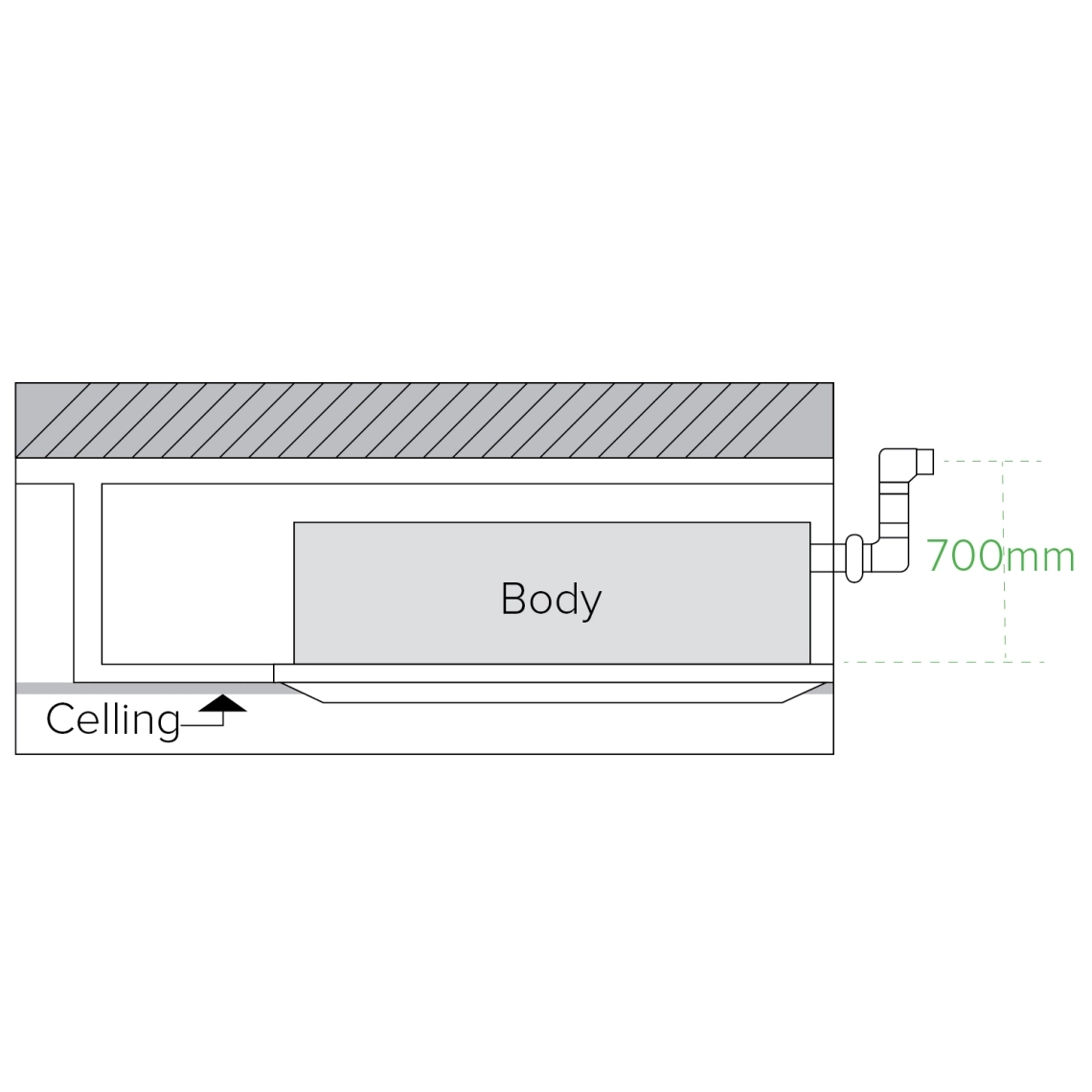 Compact 4-way cassette for efficient air distribution in commercial spaces.