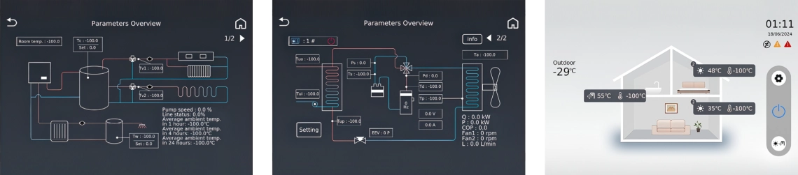 Interface screen for controlling energy efficiency settings.