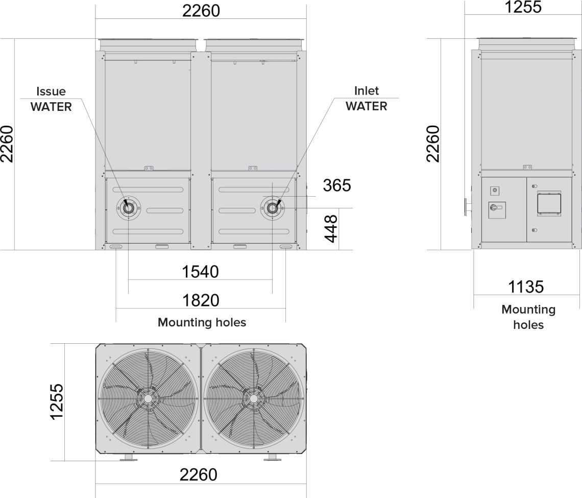 Dimensiuni totale MyCond MCU-OHDD - 2
