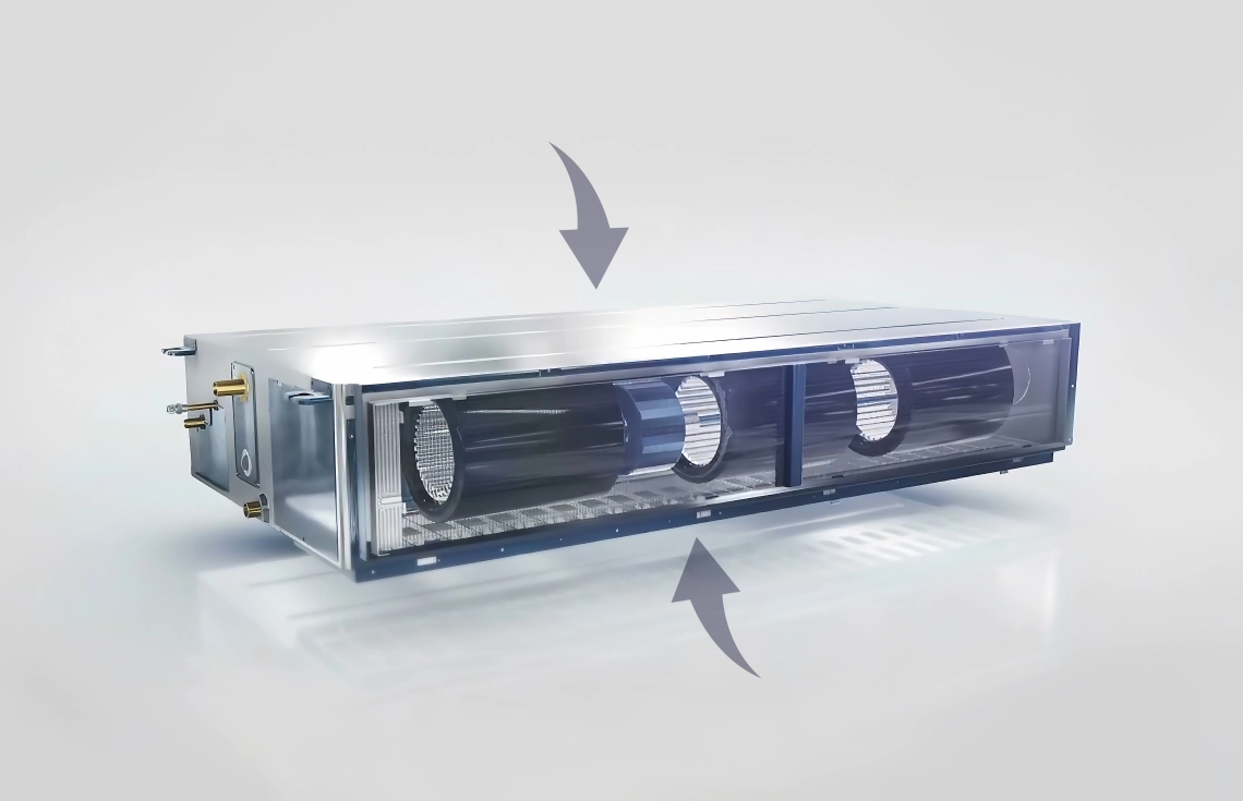 Design compact MyCond Medium ESP duct cu ventilator dublu