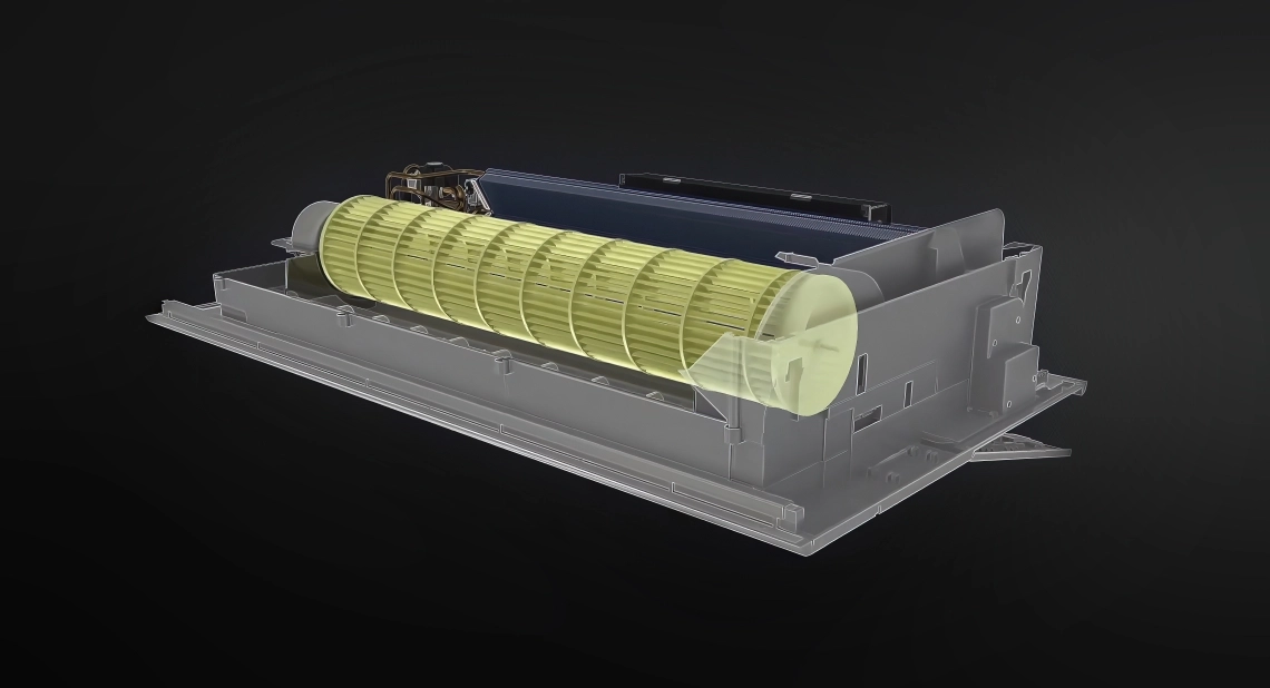 Caseta MyCond cu 1 cale Structura internă a ventilatorului