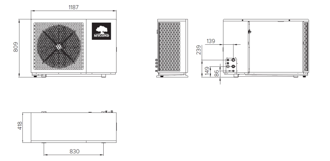 Mycond BeeEco Dimensiuni generale - 1
