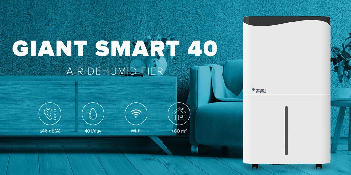 Deumidificator MyCond Giant din seria Smart pentru spații rezidențiale.
