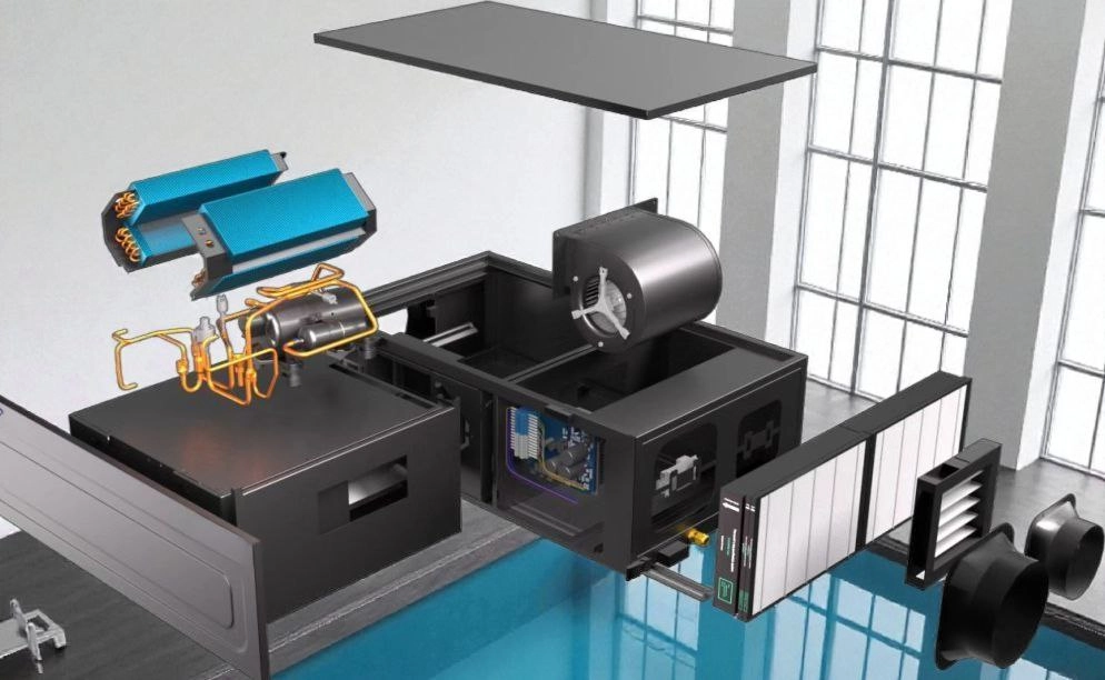 Dezumidificator canalizat pentru piscine, încălzirea aerului Mycond MSHAC