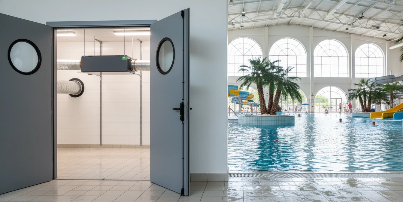 Dezumidificator canalizat pentru piscine, protecția echipamentului împotriva coroziunii, Mycond MSHAC